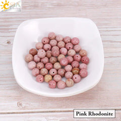 Natural Crystal Beads - Pink Quartz & Garnet Agate