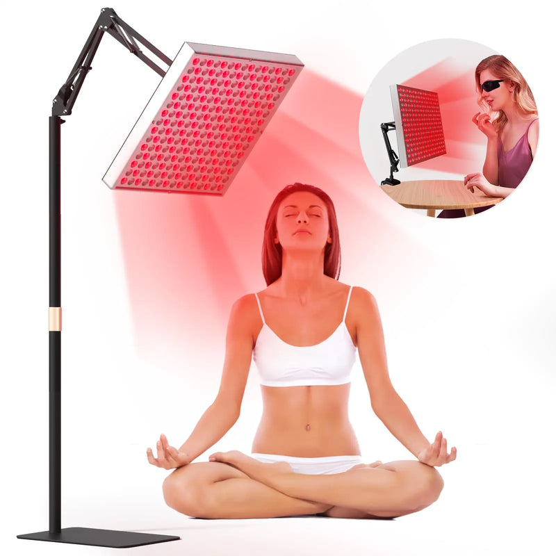 2-in-1 Red Light Therapy Lamp w Stand