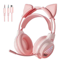 RGB Light Gamer Cat Ears Headset