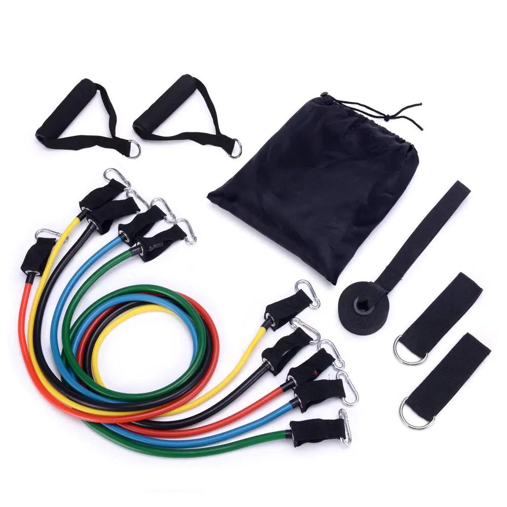 11 Pcs Resistance Band Set for Crossfit & Yoga Fitness