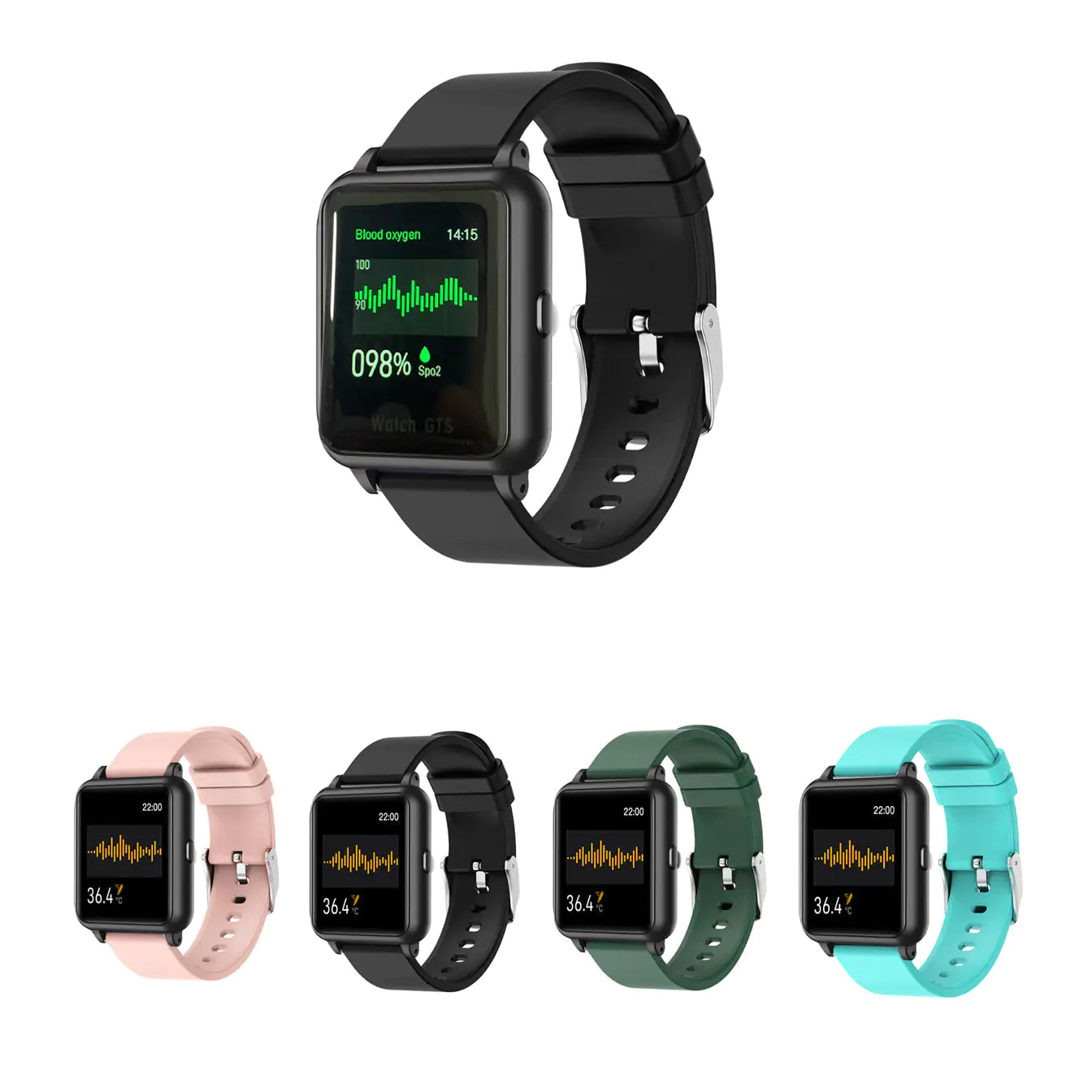 Oxitemp Smart Watch w Live Oximeter, Thermometer , Pulse Monitor, and Activity Tracker
