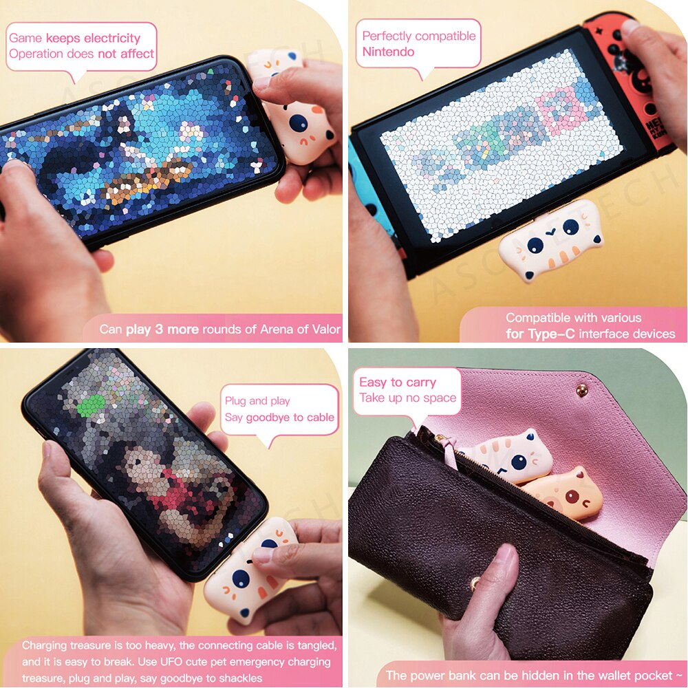 Cat-Design Portable Mini Power Bank