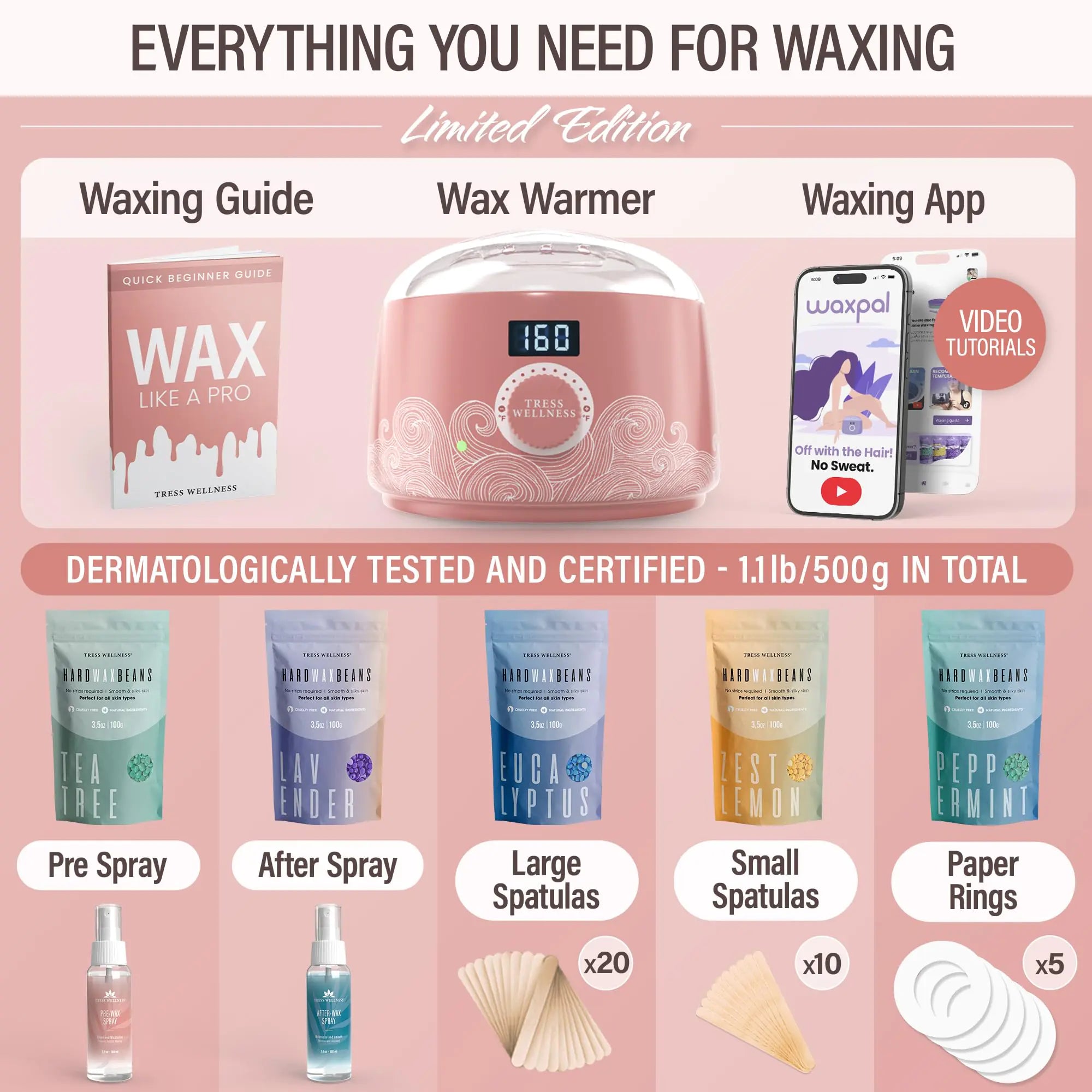 Wellness Waxing Kit for Brazilian Wax w Digital Display