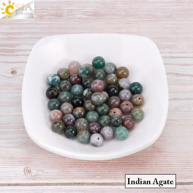 Natural Crystal Beads - Pink Quartz & Garnet Agate