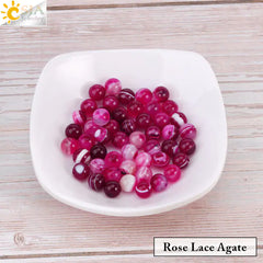 Natural Crystal Beads - Pink Quartz & Garnet Agate