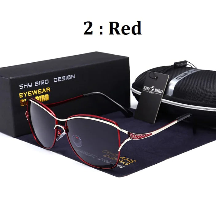 Polarized Women's Wave-Frame Sunglasses