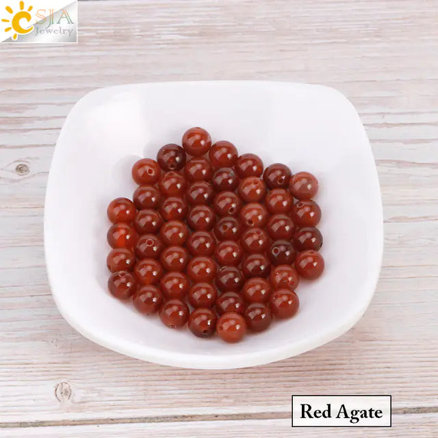 Natural Crystal Beads - Pink Quartz & Garnet Agate