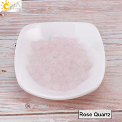 Natural Crystal Beads - Pink Quartz & Garnet Agate