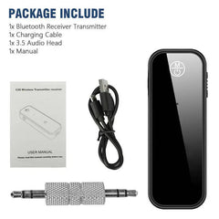 2-in-1 USB Wireless Bluetooth 5.0 Transmitter-Receiver Audio Adapter 3.5mm Auxiliary Jack