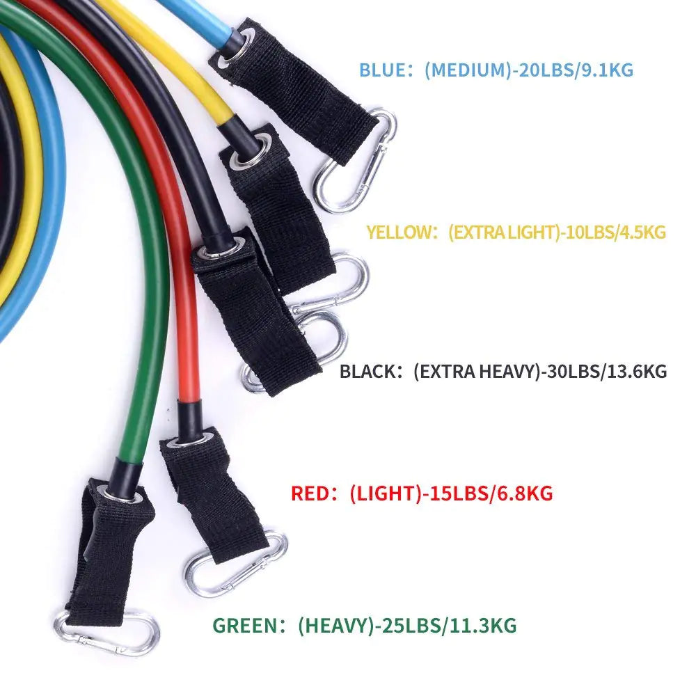 11 Pcs Resistance Band Set for Crossfit & Yoga Fitness