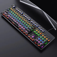 Retro Punk Wired Mechanical Keyboard w 104 Keys