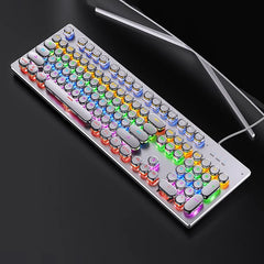 Retro Punk Wired Mechanical Keyboard w 104 Keys