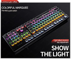 Retro Punk Wired Mechanical Keyboard w 104 Keys