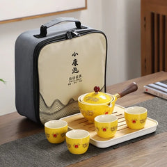 Portable Teapot Set w 360° Rotation Tea Maker & Infuser
