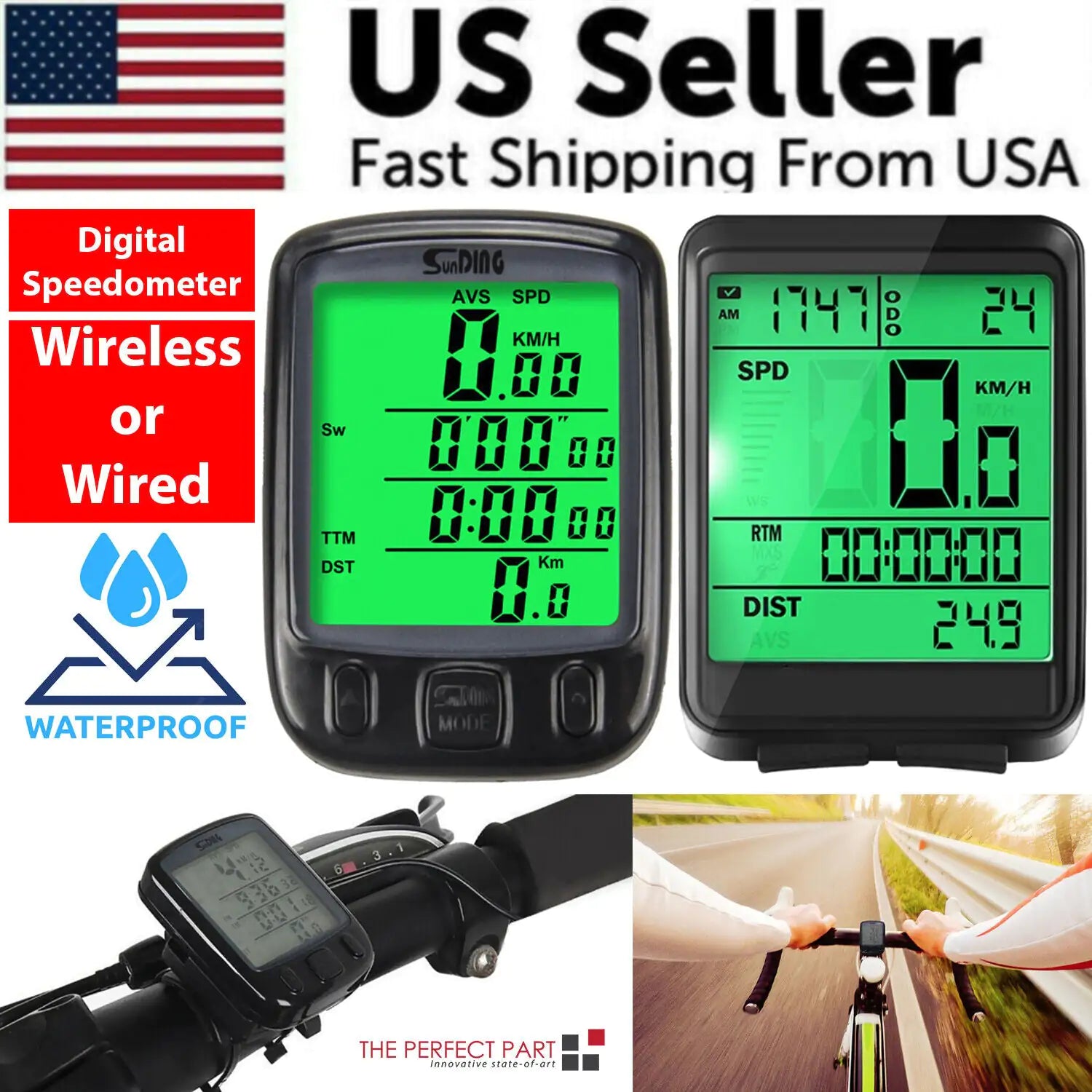 Bicycle Wireless Digital Speedometer & Odometer