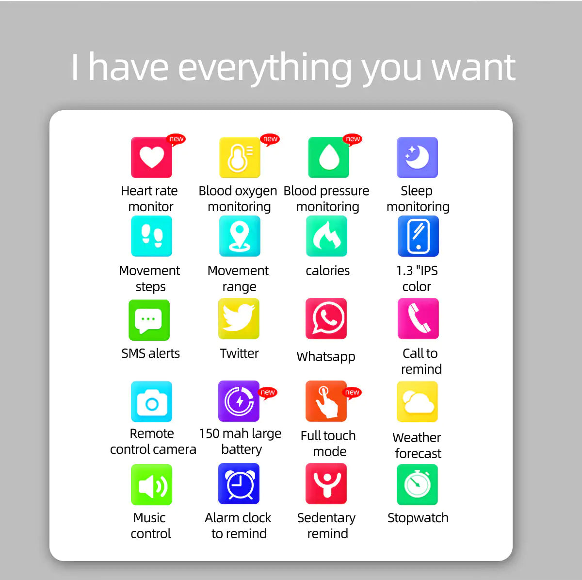 Oxitemp Smart Watch w Live Oximeter, Thermometer , Pulse Monitor, and Activity Tracker