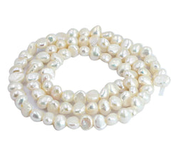 White Baroque Freshwater Pearl Loose Beads