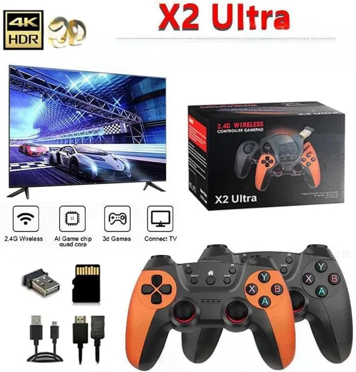 X2 Ultra Retro Game Stick 4K w Plug & Play Video Gaming Console