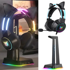 RGB Light Gamer Cat Ears Headset