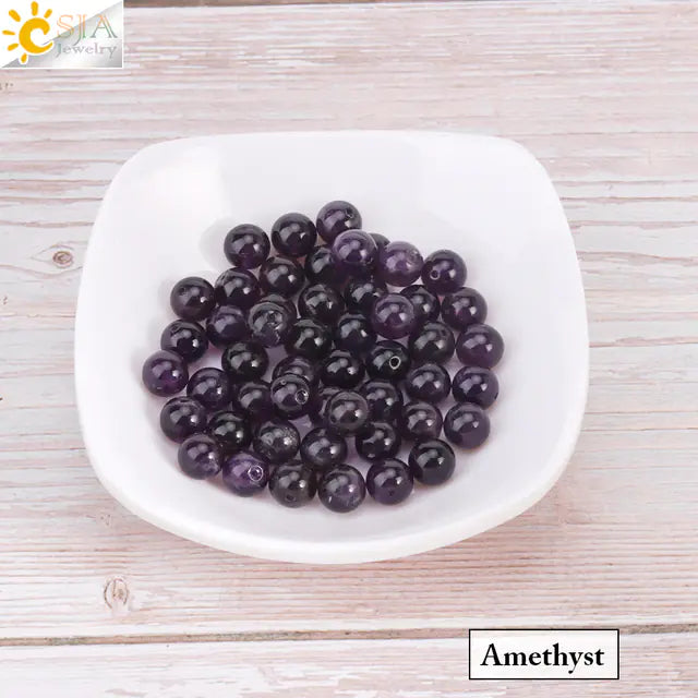 Natural Crystal Beads - Pink Quartz & Garnet Agate