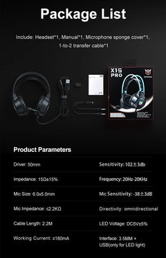 Onikuma X15 Dynamic Pro Over-Ear Headphones Gaming Headset