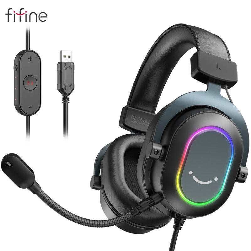 Fifine Dynamic RGB Gaming Headset w Mic