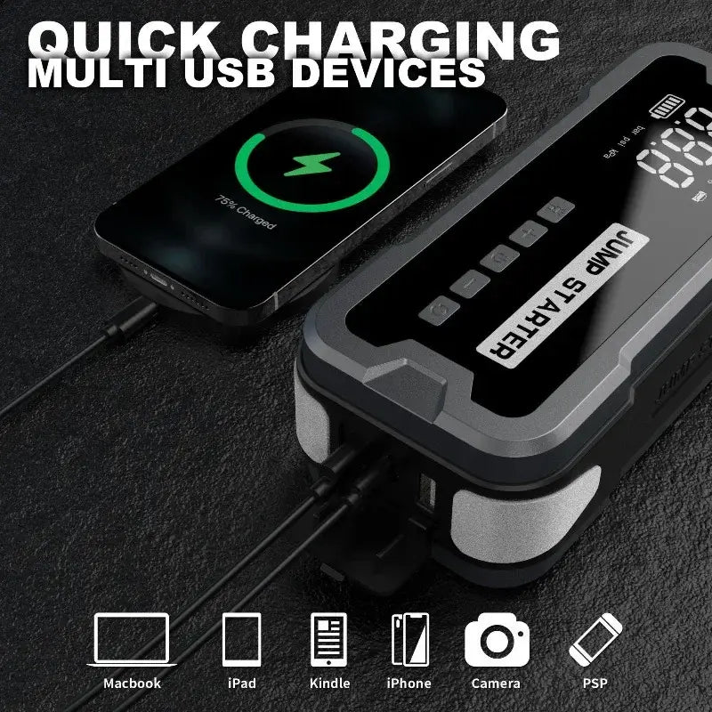 Portable 4-in-1 Car Jump Starter & Air Pump