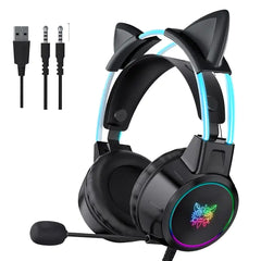 RGB Light Gamer Cat Ears Headset
