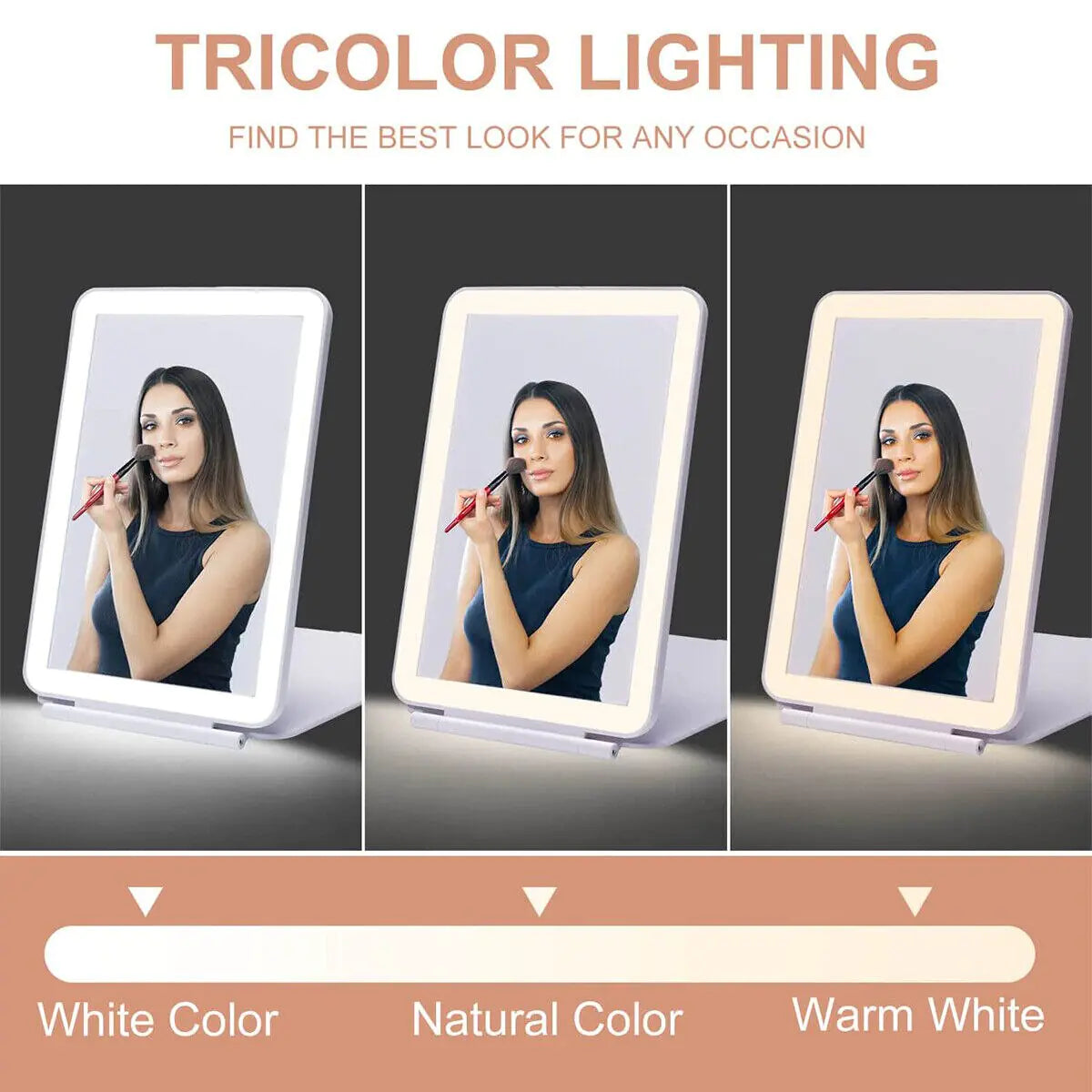 Foldable Makeup Touch Screen Mirror