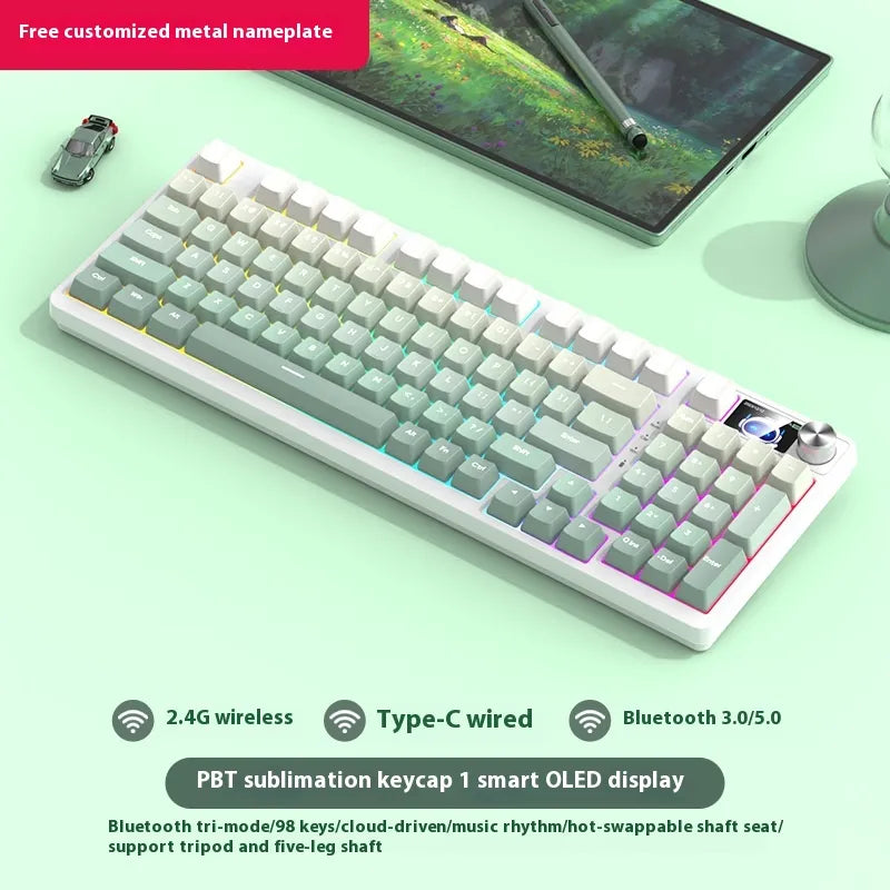 98-Key Bluetooth Three-Mode Mechanical Gamingl Keyboard