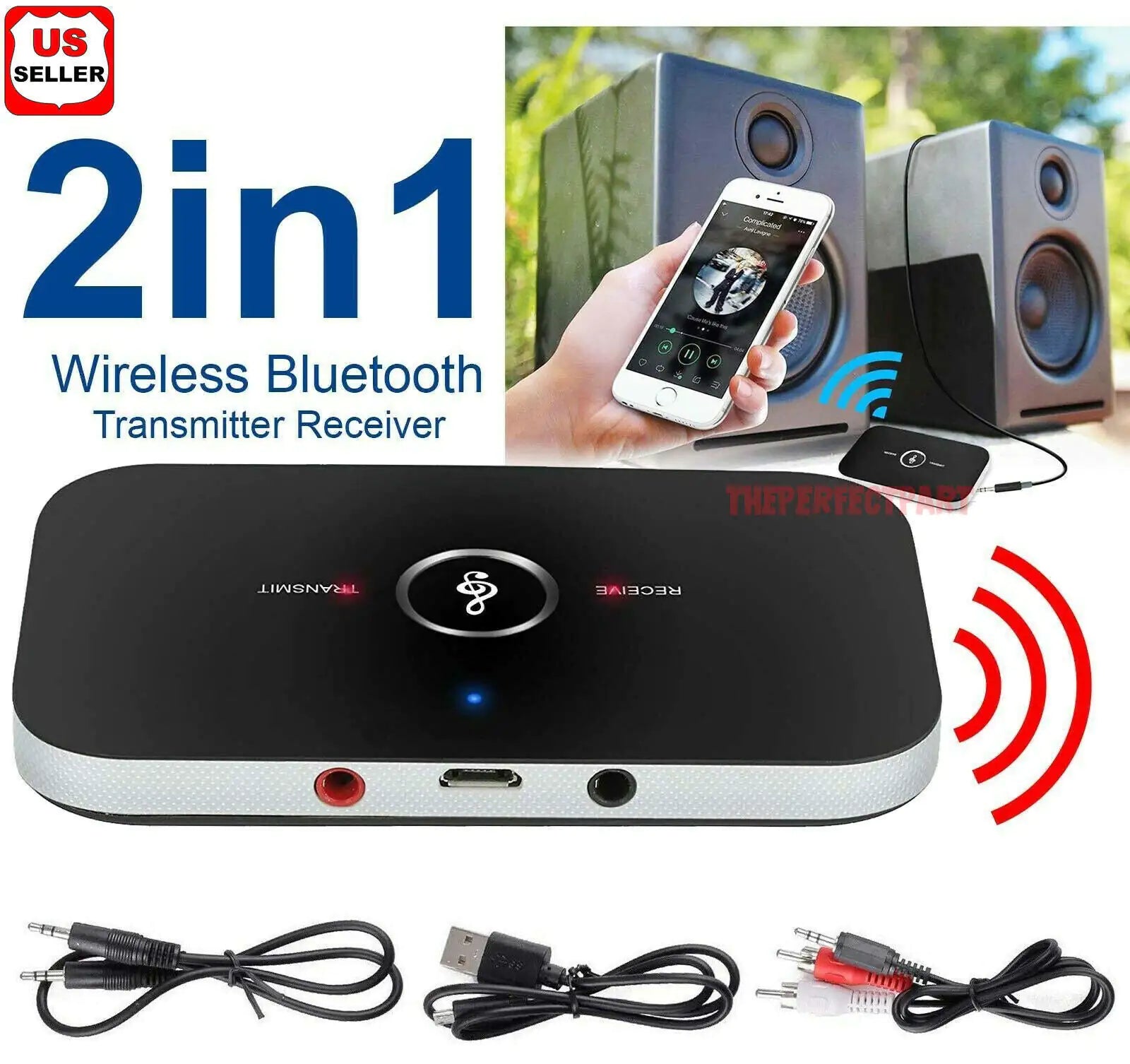 2-in-1 B6 Bluetooth 5.0 Transmitter-Receiver Audio 3.5mm Auxiliary Adapter Jack
