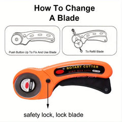 45mm Rotary Fabric Cutting Blade for Quilting & Sewing