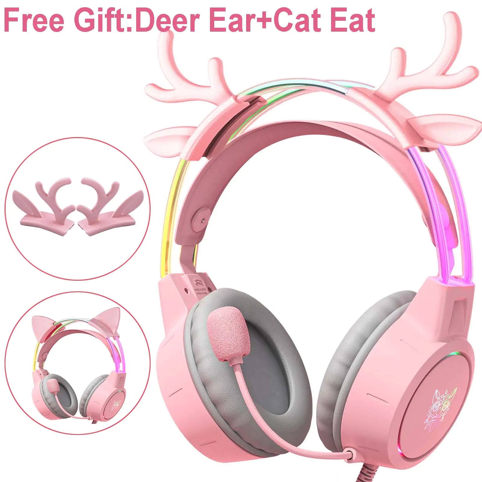 RGB Light Gamer Cat Ears Headset