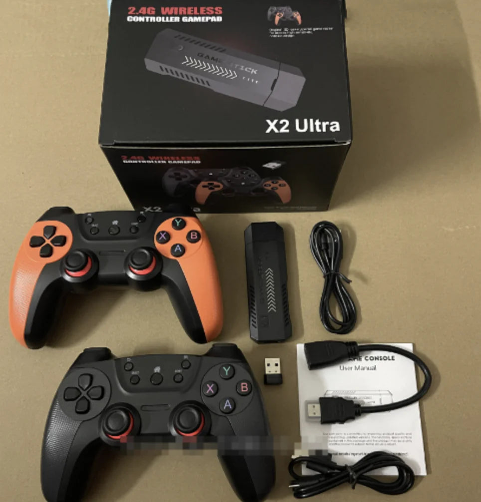 X2 Ultra Retro Game Stick 4K w Plug & Play Video Gaming Console