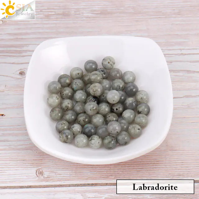 Natural Crystal Beads - Pink Quartz & Garnet Agate