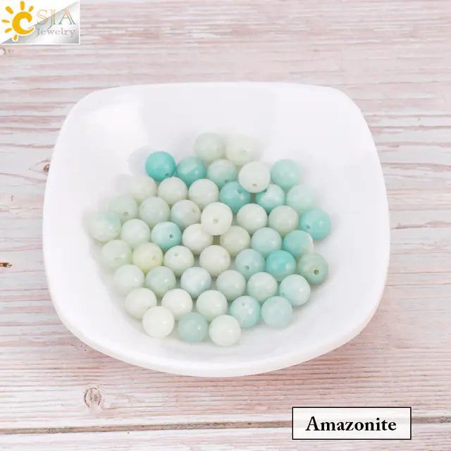 Natural Crystal Beads - Pink Quartz & Garnet Agate