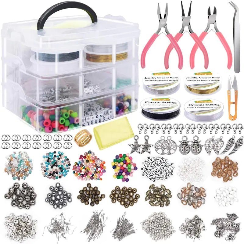 Jewelry Making Kit w 1171pcs Beads & Tools
