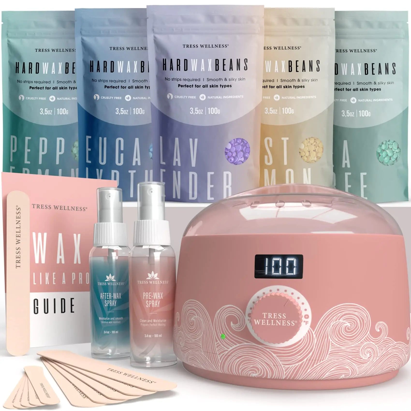 Wellness Waxing Kit for Brazilian Wax w Digital Display