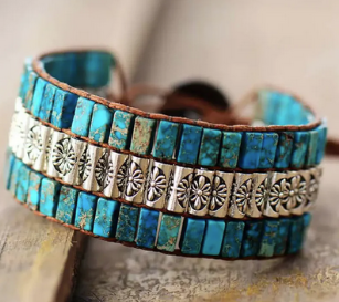 Handmade Triple Layer Natural Stone Bracelet