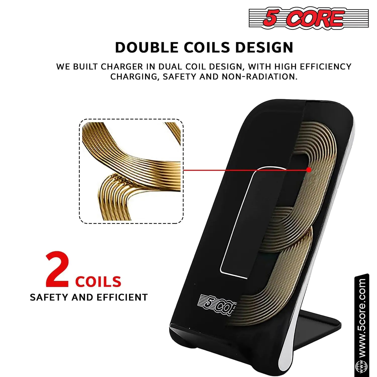 Fast Wireless 10W 2-Pack Charging Stand w Sleep-Friendly Light