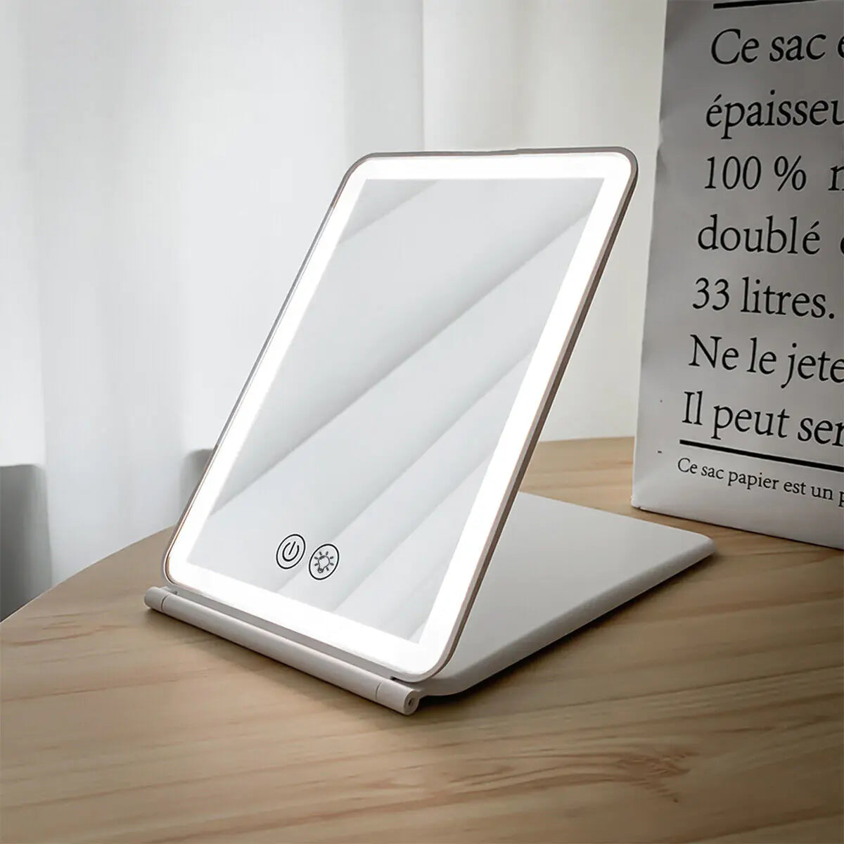 Foldable Makeup Touch Screen Mirror