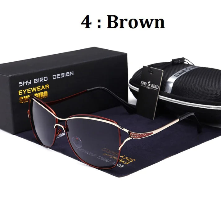 Polarized Women's Wave-Frame Sunglasses