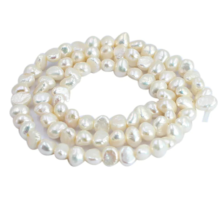 White Baroque Freshwater Pearl Loose Beads