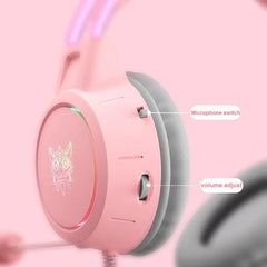 RGB Light Gamer Cat Ears Headset