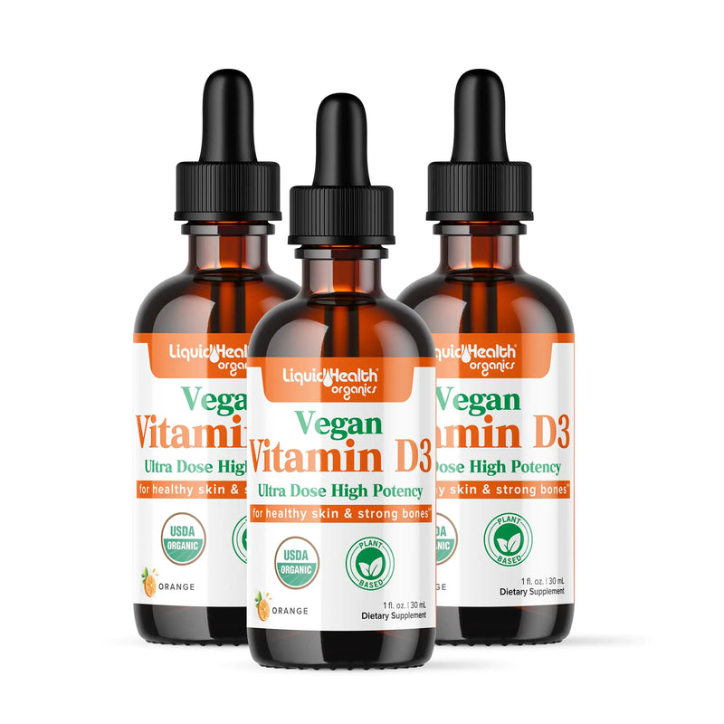 Liquid Organic Vitamin D3 5000 IU Drops - 3pack