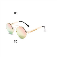 Round Steampunk Metal Sunglasses