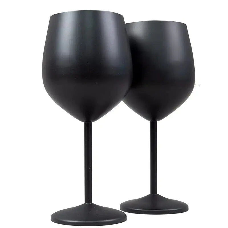 Stainless Steel Wine Glasses w Black Plating