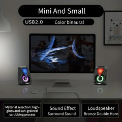 Compact 3W Stereo USB Computer Speakers with Bass