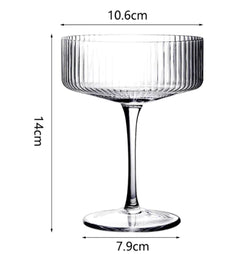 Luxury Vertical Striped Cocktail Glass