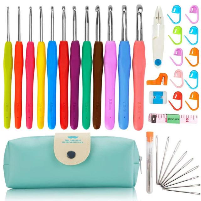 37pcs Ergonomic Extra Long Crochet Hook Set